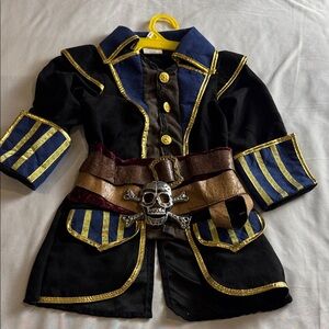 TEETOT 3pc Pirate Costume Black Gold. Halloween Dress up. Kids Size 3/4